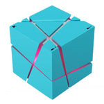 مكبر صوت بلوتوث ذكي صغير Qone Cube AI مع تحكم صوتي وإضاءة RGB، تحكم صوتي AI (أزرق)، تحكم صوتي AI (وردي)، تحكم صوتي AI (أسود)، تحكم صوتي AI (أبيض)