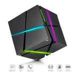 Qone Cube AI Smart Voice-Controlled Bluetooth Speaker RGB Light Mini Wireless Audio, AI Voice-Controlled (Blue), AI Voice-Controlled (Pink), AI Voice-Controlled (Black), AI Voice-Controlled (White)