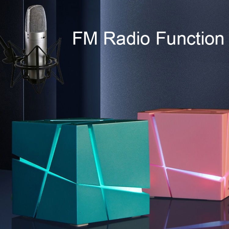 Qone Cube AI Smart Voice-Controlled Bluetooth Speaker RGB Light Mini Wireless Audio, AI Voice-Controlled (Blue), AI Voice-Controlled (Pink), AI Voice-Controlled (Black), AI Voice-Controlled (White)