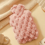 Imitation Rabbit Fur Water-filled PVC Explosion-proof Hot Water Bag for Cold / Hot Compresses, Pink 500ml, Green 500ml, Blue 500ml, Pink 1000ml, Green 1000ml, Blue 1000ml