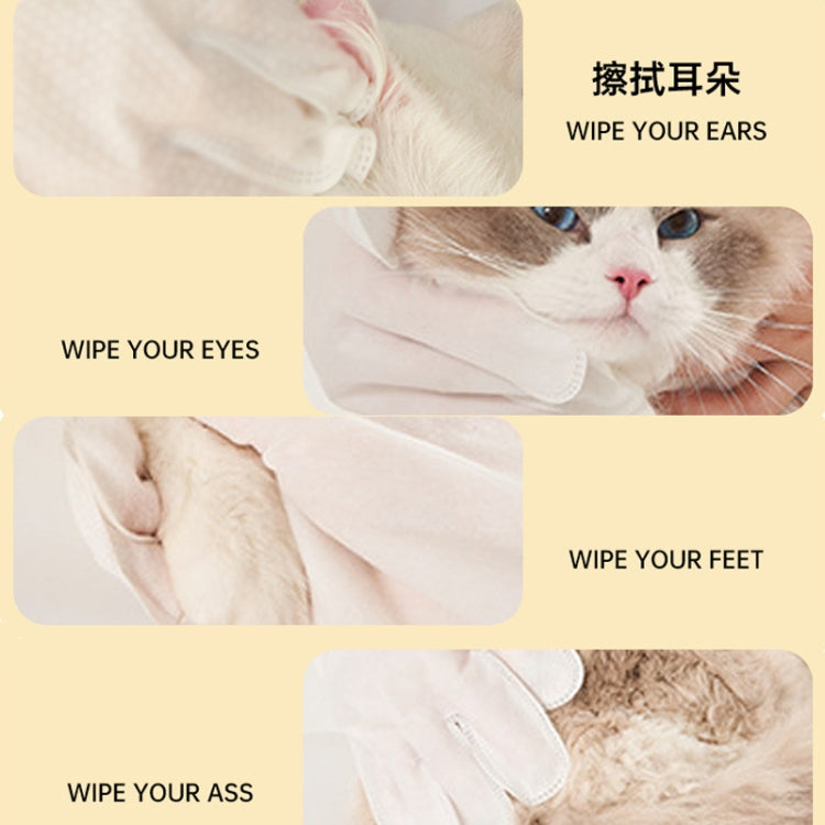KIMHOME Pet No-Rinse Gloves Wipes Dogs Cats Bathing Deodorizing Cleaning Dry Cleaning Pet Supplies, 6pcs /Pack