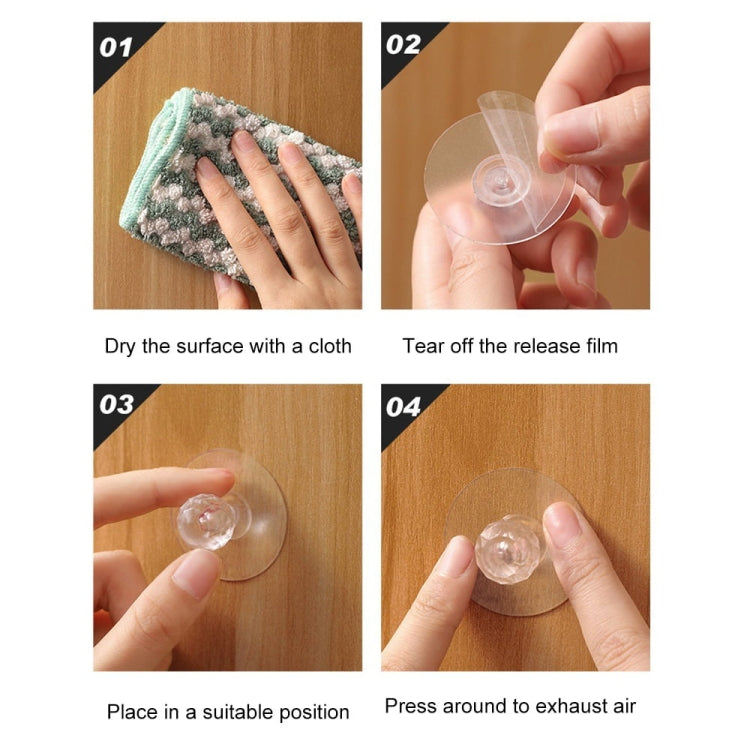 2pcs /Pack Invisible Cabinet Drawer Suction Cup Sticky Handle Acrylic Self-Adhesive Closet Glass Handle