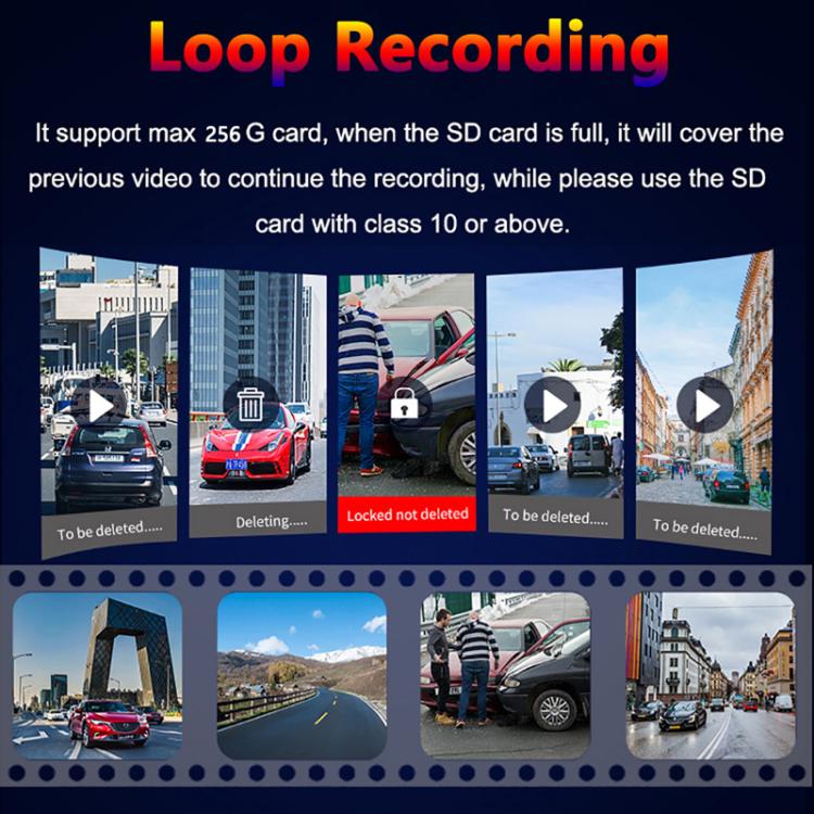 3-Inch Dual-Lens Front 4K + Rear 2K HD WiFi Connected Driving Recorder, A5