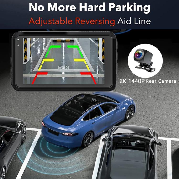 3-Inch Dual-Lens Front 4K + Rear 2K HD WiFi Connected Driving Recorder, A5