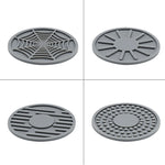 4pcs/set 6.8x0.3cm Car Anti-slip Silicone Water Coaster Storage Interior, Black, Gray, Brown, Green, Wine Red