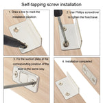 90 Degree No-Punch Invisible Door Suction Thin Section Wardrobe Sliding Door Magnetic Suction, Silver, Black