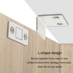 90 Degree No-Punch Invisible Door Suction Thin Section Wardrobe Sliding Door Magnetic Suction, Silver, Black