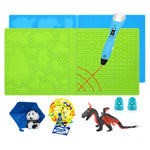 قلم طباعة ثلاثي الأبعاد مع قالب رسم سيليكون DIY، أزرق، أخضر، شفاف، أزرق كبير، أخضر كبير، شفاف كبير