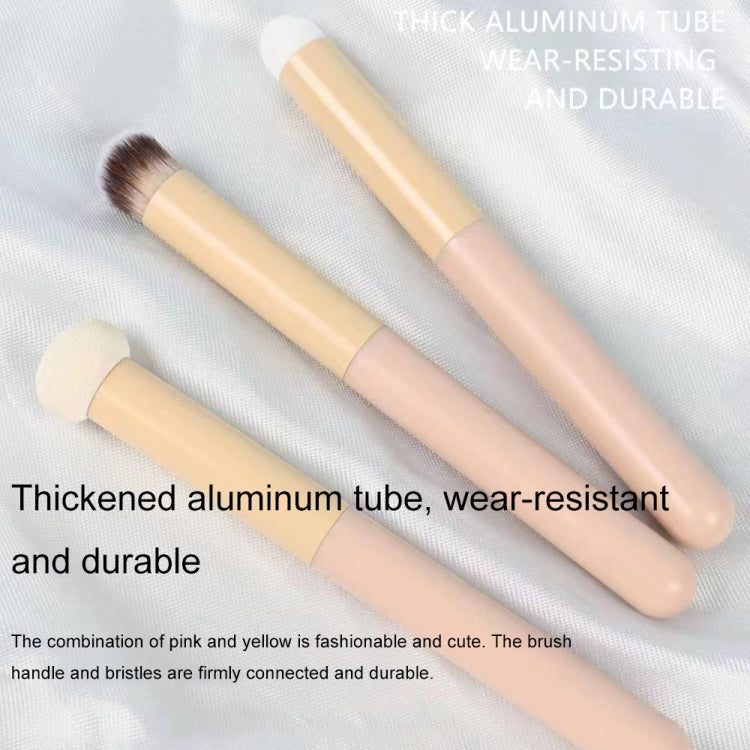Tragbarer Concealer-Pinsel für Nass- und Trockenanwendung, multifunktionales Beauty-Tool, 3-teiliges Set, Pilzform, diagonale Form, runde Kopfform