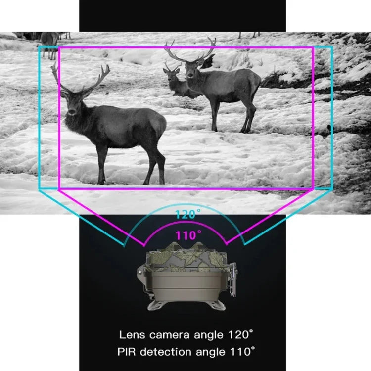 H8201 4K Dual Lens Infrared Camera 32MP HD Night Vision Monitoring Animal Field Outdoor Camera, H8201