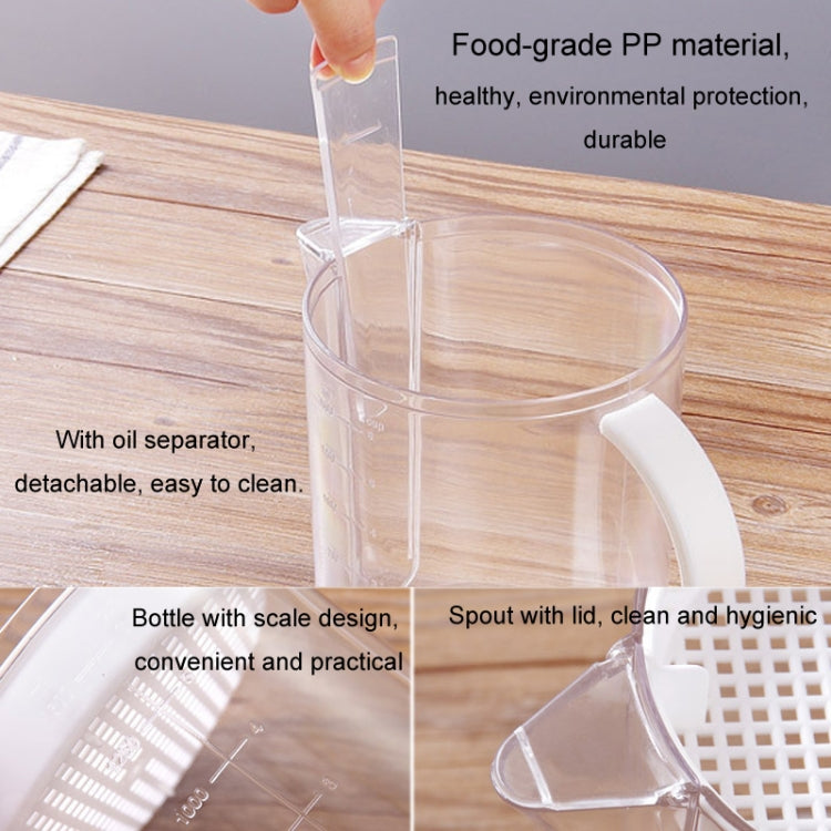 Kitchen Grease Trap Soup Kettle With Strainer Grease Separator Kettle Filter Cup, 1500ml