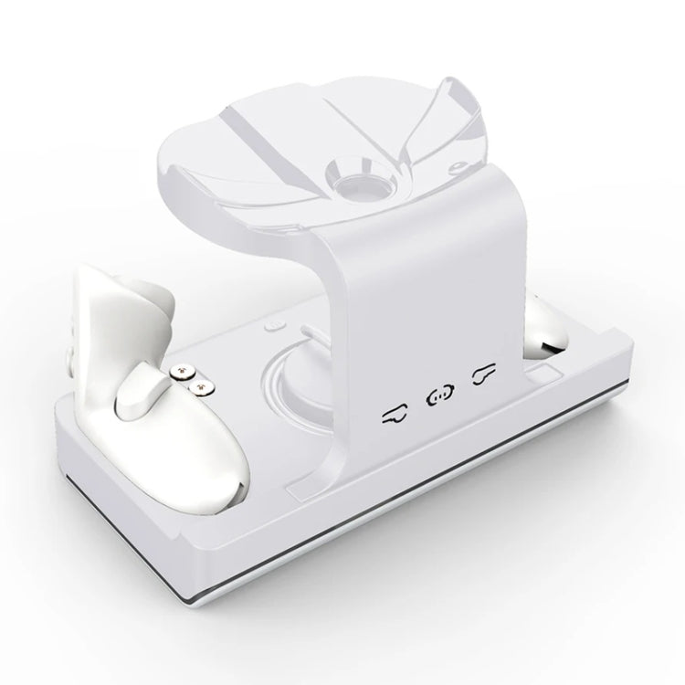 For Meta Quest 3 Headset Charging Base with Dazzle Lights VR Grip Charging Stand, White, Black