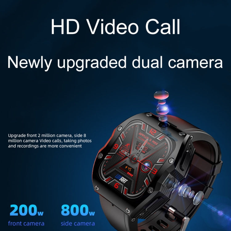LOKMAT Appllp 3 Max 2.02-Inch Plug Card 4G Call Waterproof Sport Smart Watch With SOS