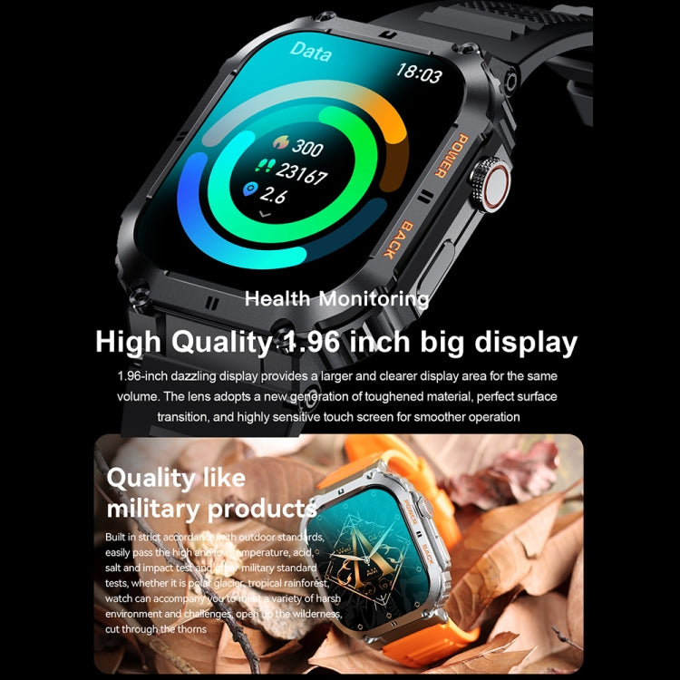 K57 Pro 1,96 Zoll Bluetooth-Smartwatch mit Anruf-, Musik- und Wetterfunktion sowie wasserdichter Anzeige