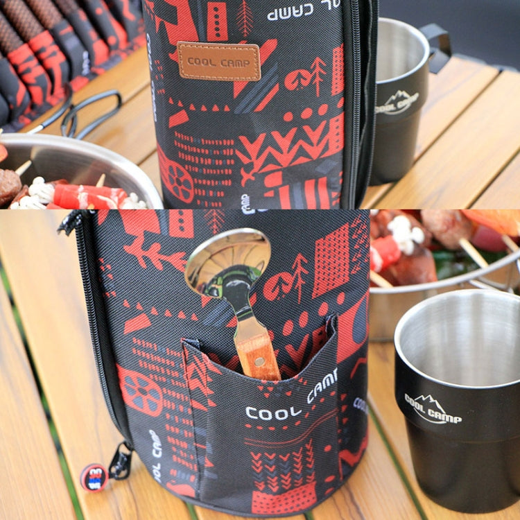 مجموعة أكواب قهوة معزولة حرارياً من الفولاذ المقاوم للصدأ 304 للتخييم الخارجي COOL CAMP CF-519، 4 في 1