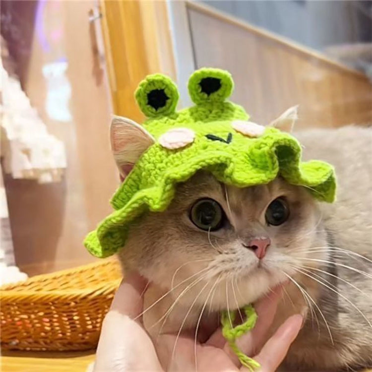 Pet Headgear Props Cats And Dogs Knitted Hat Headwear, S, M
