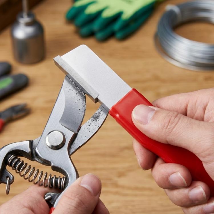 Outdoor Portable Garden Scissors Sharpener Knife Scissors Dual Purpose Sharpening Stone