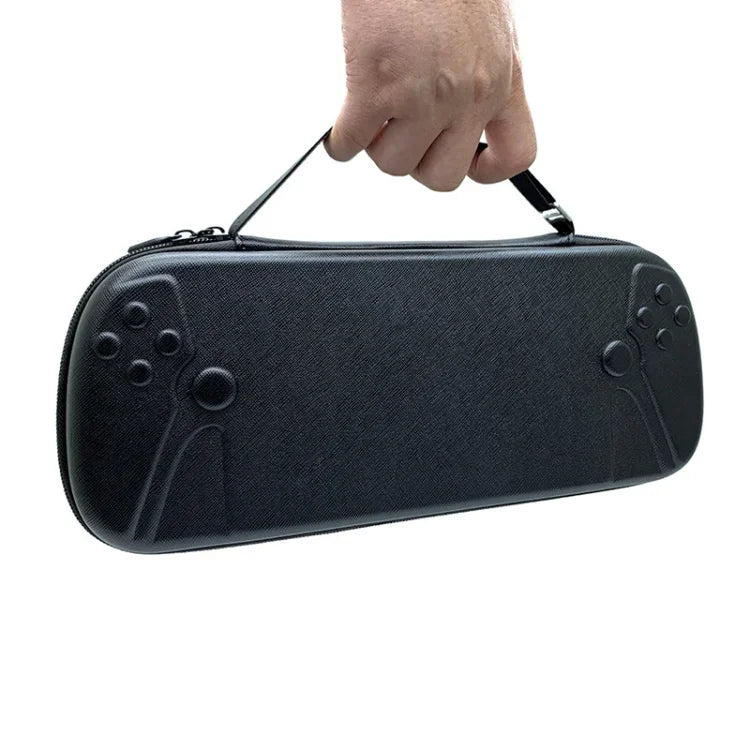 For Sony PlayStation Portal Hard Shell Case Portable Storage Bag, PU Cross Line, Oxford Cloth 1680D