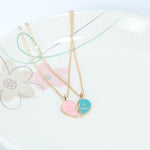 BEST FRIEND Love Lockbone Chain Matching Heart Pendant Friendship Card Necklace