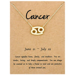 Zodiac Signs Necklace Electroplate Alloy Short Chain Jewelry, Aries Golden, Cancer Golden, Libra Golden, Virgo Golden, Leo Golden, Aquarius Golden, Pisces Golden, Taurus Golden, Capricorn Golden, Sagittarius Golden, Scorpio Golden, Gemini Golden       ...