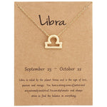 Zodiac Signs Necklace Electroplate Alloy Short Chain Jewelry, Aries Golden, Cancer Golden, Libra Golden, Virgo Golden, Leo Golden, Aquarius Golden, Pisces Golden, Taurus Golden, Capricorn Golden, Sagittarius Golden, Scorpio Golden, Gemini Golden       ...