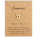 Zodiac Signs Necklace Electroplate Alloy Short Chain Jewelry, Aries Golden, Cancer Golden, Libra Golden, Virgo Golden, Leo Golden, Aquarius Golden, Pisces Golden, Taurus Golden, Capricorn Golden, Sagittarius Golden, Scorpio Golden, Gemini Golden       ...