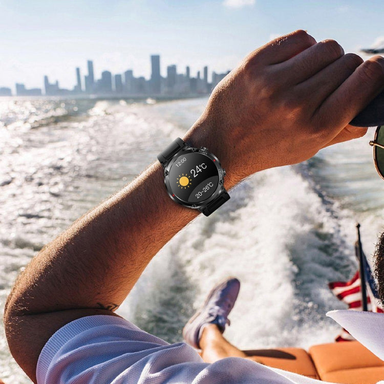 T30 1,6-Zoll Outdoor-Sportuhr, wasserdicht, mit Bluetooth-Anruffunktion und Musikfunktion, Schwarz, Dunkelgrün, Schwarz (Stahl + Silikon), Schwarz (Netz + Silikon)