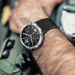 T30 1,6-Zoll Outdoor-Sportuhr, wasserdicht, mit Bluetooth-Anruffunktion und Musikfunktion, Schwarz, Dunkelgrün, Schwarz (Stahl + Silikon), Schwarz (Netz + Silikon)