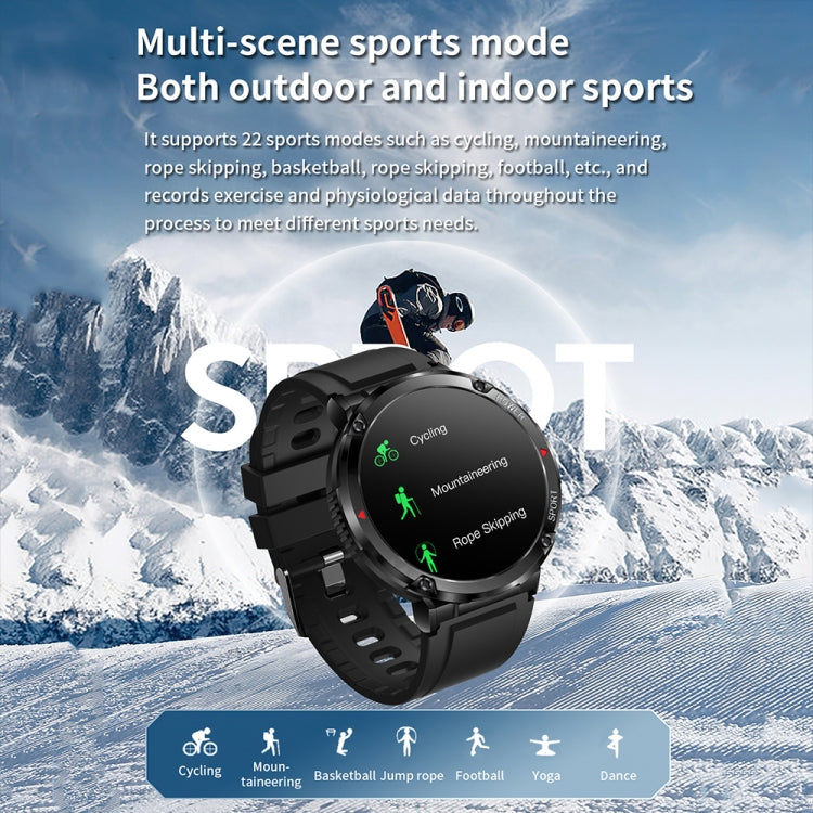 T30 1,6-Zoll Outdoor-Sportuhr, wasserdicht, mit Bluetooth-Anruffunktion und Musikfunktion, Schwarz, Dunkelgrün, Schwarz (Stahl + Silikon), Schwarz (Netz + Silikon)