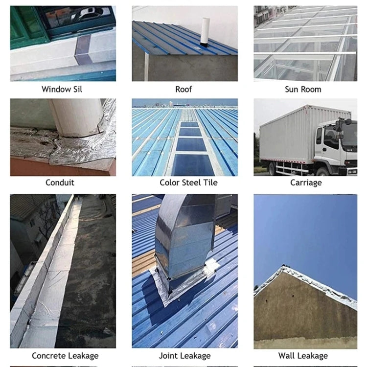 1.2mm Thickness Butyl Waterproof Tape Self-Adhesive Aluminum Foil Tape, 5cm x 5m, 15cm x 5m, 20cm x 5m, 10cm x 10m