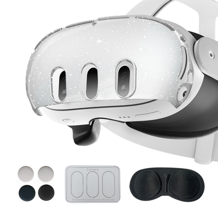 For Meta Quest 3 PC Protective Shell, 7 In 1 (Glitter Transparent), 7 In 1 (Glitter Transparent Blue), 7 In 1 (Glitter Transparent Red), Single Shell (Glitter Transparent), Single Shell (Glitter Transparent Blue), Single Shell (Glitter Transparent Red)...