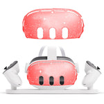 For Meta Quest 3 PC Protective Shell, 7 In 1 (Glitter Transparent), 7 In 1 (Glitter Transparent Blue), 7 In 1 (Glitter Transparent Red), Single Shell (Glitter Transparent), Single Shell (Glitter Transparent Blue), Single Shell (Glitter Transparent Red)...