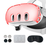 For Meta Quest 3 PC Protective Shell, 7 In 1 (Glitter Transparent), 7 In 1 (Glitter Transparent Blue), 7 In 1 (Glitter Transparent Red), Single Shell (Glitter Transparent), Single Shell (Glitter Transparent Blue), Single Shell (Glitter Transparent Red)...