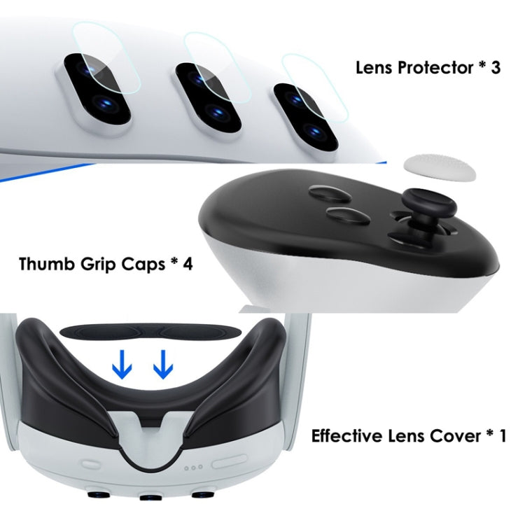 For Meta Quest 3 PC Protective Shell, 7 In 1 (Glitter Transparent), 7 In 1 (Glitter Transparent Blue), 7 In 1 (Glitter Transparent Red), Single Shell (Glitter Transparent), Single Shell (Glitter Transparent Blue), Single Shell (Glitter Transparent Red)...