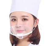 10pcs /Bag Recyclable Transparent Restaurant Mask Chef Anti-fog And Anti-Spittle Plastic Masks