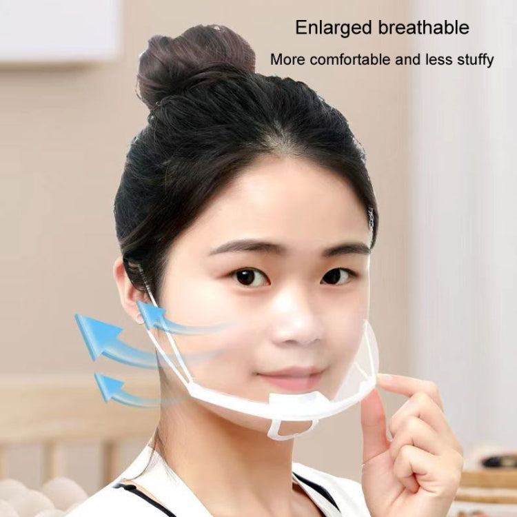 10pcs /Bag Recyclable Transparent Restaurant Mask Chef Anti-fog And Anti-Spittle Plastic Masks