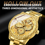 BINBOND B3030 Embossed Dragon Luminous Waterproof Quartz Watch, Full-gold Gold, Full-gold Black, Full-gold White, Black Steel-Black, White Steel-Black, White Steel-White, Brown Leather-Full-gold-Gold, Brown Leather-Full-gold-Black                      ...