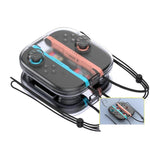 For Nintendo Switch 2 Joy-Con Crystal Storage Case Organizer Anti-Scratch Travel Box With 2 Game Card Slots, Handle case Clear White, Handle case Clear Black