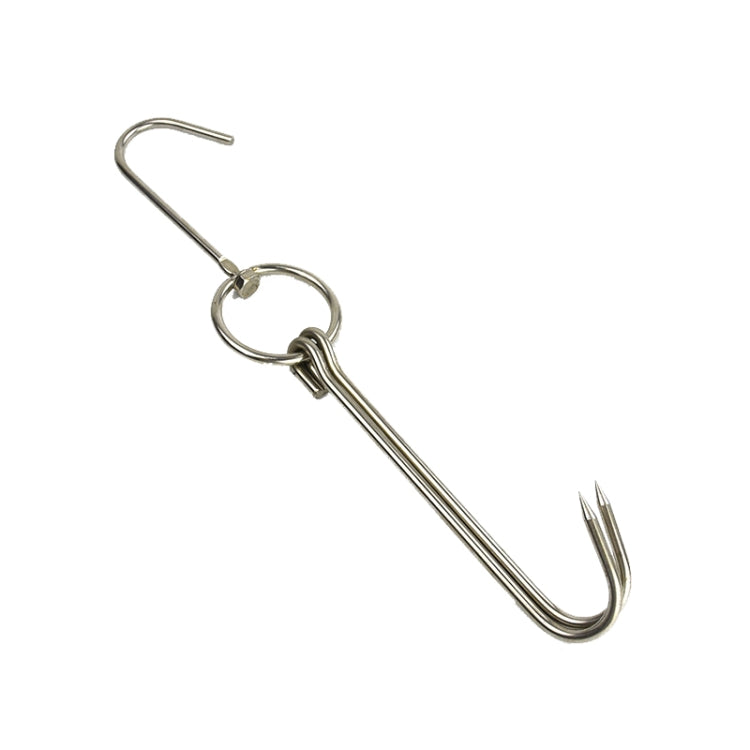 Stainless Steel Double Ring Duck Cooker Hanger Outdoor Barbecue Hanging Hook Stand, 3 Centi Small Ring 23cm, 3 Centi Small Wax Ring 24.5cm, 3 Centi Large Wax Ring 33cm, 3 Centi Medium Wax Ring 29cm, 4 Centi  Steel Thick Short 24cm                      ...