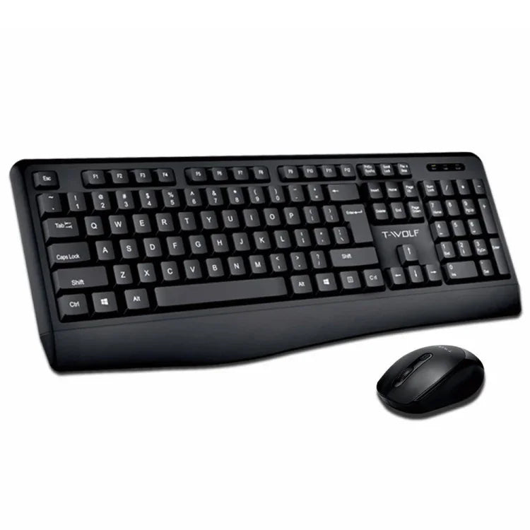 T-WOLF TF-100 2.4G Bluetooth Laptop Office Wireless Keyboard and Mouse Set, TF-100(Black)