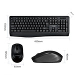 T-WOLF TF-100 2.4G Bluetooth Laptop Office Wireless Keyboard and Mouse Set, TF-100(Black)