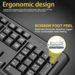 T-WOLF TF-100 2.4G Bluetooth Laptop Office Wireless Keyboard and Mouse Set, TF-100(Black)