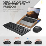 T-WOLF TF-100 2.4G Bluetooth Laptop Office Wireless Keyboard and Mouse Set, TF-100(Black)