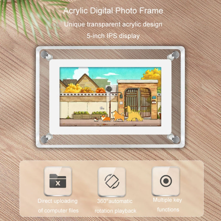 5 Zoll HD Digitaler Fotorahmen Kristall-Werbeplayer 1080P Bewegtbildanzeige-Player, 5 Zoll (US-Stecker), 5 Zoll (EU-Stecker), 5 Zoll (UK-Stecker)