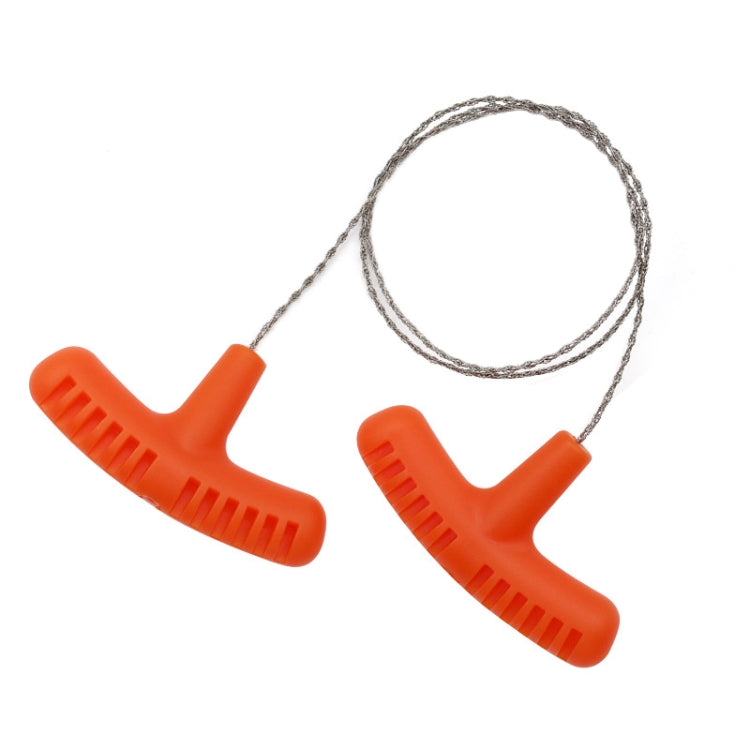 Stainless Steel Hand-pulled Wire Saw Rope Outdoor Camping Survival Equipment Saw, Orange 70cm, Black 70cm, Black 63cm, Orange 63cm