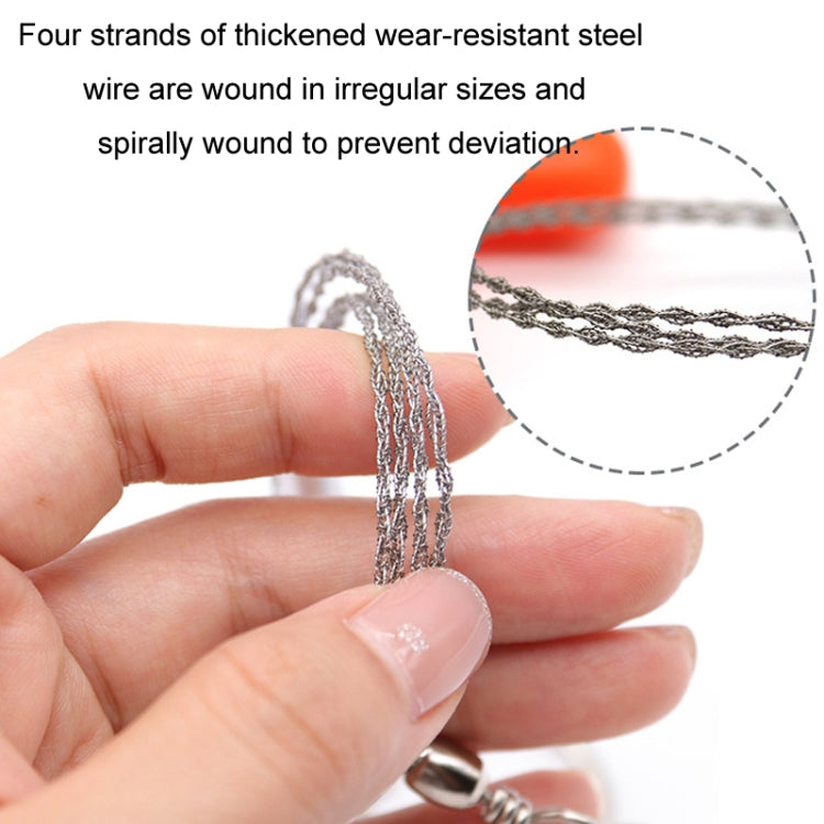 Stainless Steel Hand-pulled Wire Saw Rope Outdoor Camping Survival Equipment Saw, Orange 70cm, Black 70cm, Black 63cm, Orange 63cm