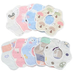 2pcs Dual Sided Newborn Baby Petal Waterproof Bib Six Layers Gauze Cotton Plum Bib, Cedar Pink
