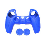 Étui de protection en silicone pour manette PS5 : coque souple antidérapante, blanc, bleu, noir, blanc + 2 chapeaux, bleu + 2 chapeaux, noir + 2 chapeaux, blanc + 8 chapeaux, bleu + 8 chapeaux, noir + 8 chapeaux