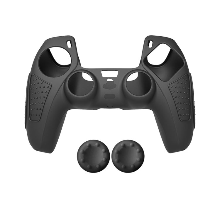 Étui de protection en silicone pour manette PS5 : coque souple antidérapante, blanc, bleu, noir, blanc + 2 chapeaux, bleu + 2 chapeaux, noir + 2 chapeaux, blanc + 8 chapeaux, bleu + 8 chapeaux, noir + 8 chapeaux