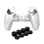 Étui de protection en silicone pour manette PS5 : coque souple antidérapante, blanc, bleu, noir, blanc + 2 chapeaux, bleu + 2 chapeaux, noir + 2 chapeaux, blanc + 8 chapeaux, bleu + 8 chapeaux, noir + 8 chapeaux